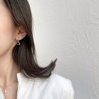 Non-matching Rhinestone Dangle Earring 1 Pair - Earrings - Gold - One Size