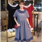 Flounced Japanese Character Short-sleeve A-line Dress