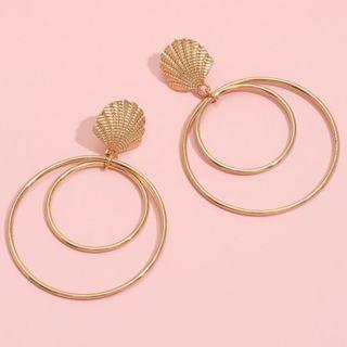Shell Hoop Alloy Dangle Earring