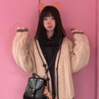 Cable Knit Jacket Almond - One Size