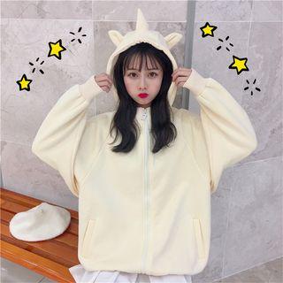 Unicorn Zip Hoodie Almond - One Size