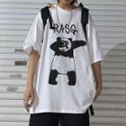 Panda Elbow-sleeve T-shirt