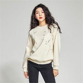 Rhinestone Beaded Sweatshirt