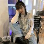 Long-sleeve T-shirt / Dye Print Camisole Top