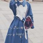 Color Panel Double-breasted Wool Jacket