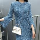 Bell-sleeve Glitter A-line Dress
