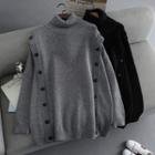 Turtleneck Button Sweater