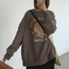 Printed Pullover Ash Coffee - One Size
