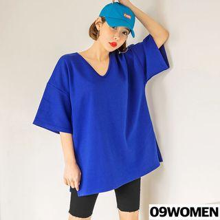 Tall Size V-neck Boxy Top