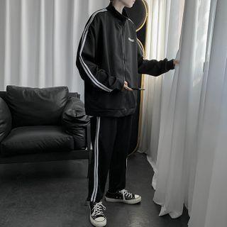 Set: Striped Zip-up Jacket + Sweatpants