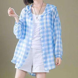 Plaid Light Hooded Jacket