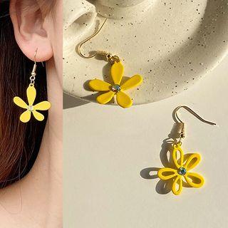 Acrylic Flower Dangle Earring 1 Pair - Non-matching - Yellow - One Size