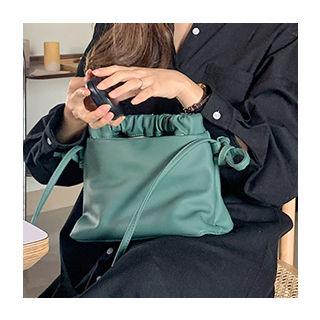 Ruched Pleather Cross Bag