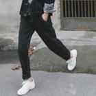Fray Hem Loose Fit Jeans