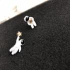 Astronaut Clip-on Earring Astronaut & Star - Black & White & Gold - One Size