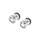 Fashion Simple Star Round 316l Stainless Steel Stud Earrings Silver - One Size