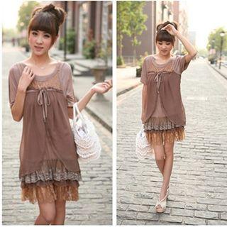 Short-sleeve Tiered Dress
