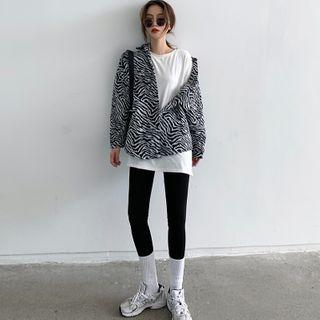 Printed Zebra Loose-fit Jacket As Shown In Figure - One Size
