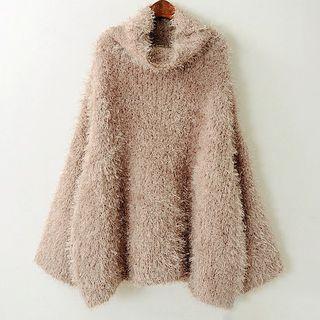 Cowl-neck Furry Sweater