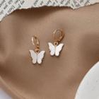 Resin Butterfly Dangle Earring 1 Pair - White - One Size