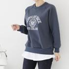 Round-neck Printed Layered Pullover