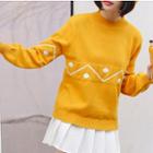 Patterned Sweater Yellow - One Size