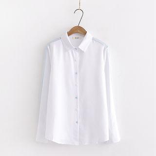 Long-sleeve Panel Button-down Shirt