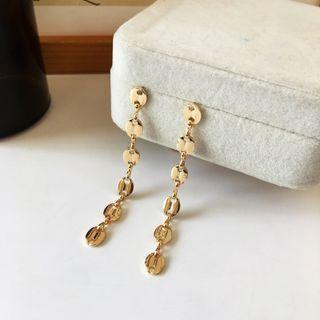 Alloy Drop Sterling Silver Ear Stud 1 Pair - Gold - One Size