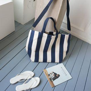 Stripe Canvas Shoulder Bag