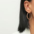 Set Of 3 : Alloy Cuff Earring / Open Hoop Earring (assorted Designs) 1 Pair - Gold - One Size