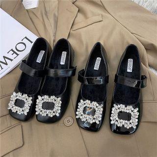 Rhinestone Buckle Flat Mary Jane Shoes