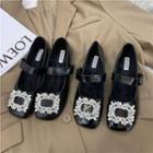 Rhinestone Buckle Flat Mary Jane Shoes