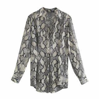 Snake Print Long-sleeve Shirt
