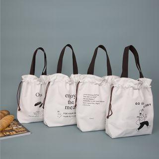 Cartoon Print Drawstring Lunch Bag