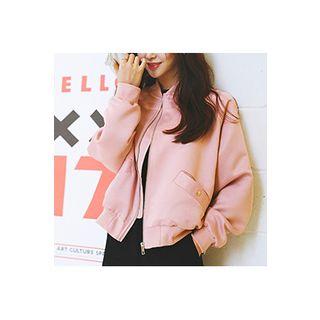 Welt-pocket Zip-up Bomber Jacket