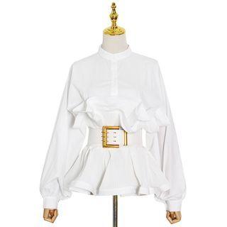 Lantern-sleeve Long-sleeve Blouse