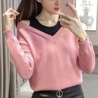 Cut-out Paneled Sweater