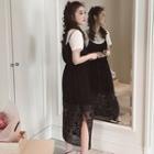 Mock Two-piece Lace Short-sleeve Dress