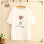 Light Bulb Print Short-sleeve T-shirt