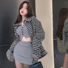 Pattern Jacket / Mini Skirt / Top