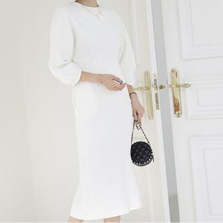 Dolman-sleeve Zip-back Dress