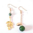 Leaf-accent Beaded Earrings