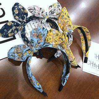 Floral Print Bow Headband