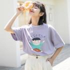 Short-sleeve Printed T-shirt Purple - M