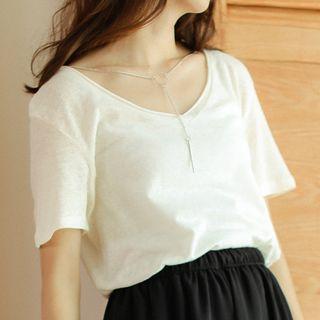 Necklace-insert Short-sleeve T-shirt