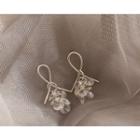 925 Sterling Silver Knot Faux Crystal Dangle Earring 1 Pair - 925 Silver - One Size