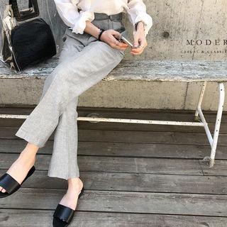 M Lange Linen Blend Wide-leg Dress Pants