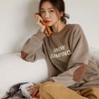 Letter Elbow-patched Pullover