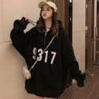 Numbering Half-zip Hoodie
