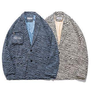 Chained Zebra Print Single-breasted Blazer